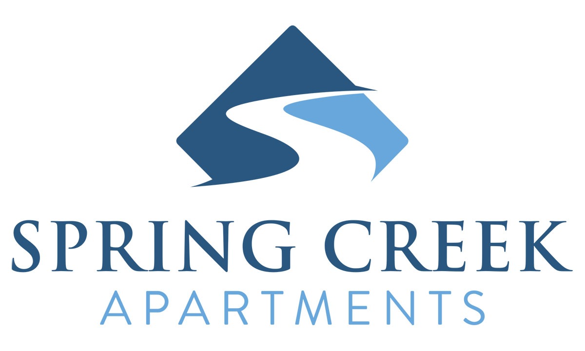 Spring Creek Apartments logo with blue and white design.
